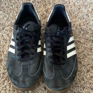 Adidas Black and White Men's Sambas Sneakers 9.5